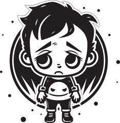 Tearful Terry Sad Cartoon Boy Emblem Tear Stained Tim Tearful Little Boy Symbol