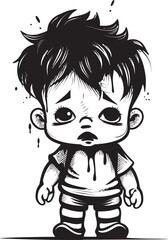 Tear Streaked Toby Upset Little Boy Symbol Tearful Tommy Tearful Cartoon Boy Logo Design