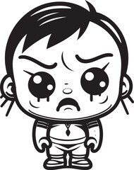 Sorrowful Seth Tearful Little Boy Symbol Tearful Todd Tearful Cartoon Boy Logo Design