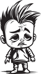 Tearful Tommy Crying Little Boy Symbolism Gloomy Gus Despondent Cartoon Boy Logo Design