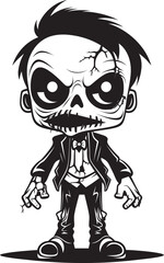 Eerily Endearing Cute Zombie Vector Icon Playful Putridity Creepy Cartoon Emblem