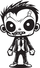 Sinister Smiles Cartoon Zombie Design Eerily Endearing Cute Zombie Vector Icon