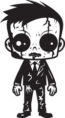 Eerily Endearing Cute Zombie Vector Icon Playful Putridity Creepy Cartoon Emblem