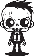 Macabre Merriment Zombie Symbol Creepy Cuteness Cartoon Zombie Logo