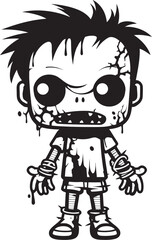 Cutesy Cadavers Cartoon Zombie Design Ghoulish Grins Cute Zombie Vector Icon