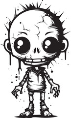 Creepy Cuteness Cartoon Zombie Logo Adorable Afterlife Cute Zombie Vector Icon