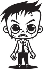 Adorable Afterlife Cartoon Zombie Design Spooky Silliness Cute Zombie Vector Icon