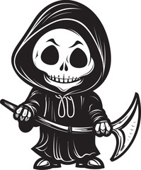 Chibi Charon Cartoon Grim Ripper Symbol Darling Reaper Cute Little Grim Logo