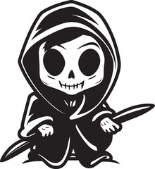 Angel of Afterlife Charming Reaper Symbol Chibi Charmer Cartoon Grim Ripper Logo
