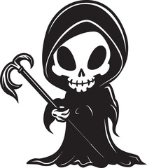 Sinister Smiles Mischievous Grim Emblem Eerie Endearment Charming Reaper Symbol