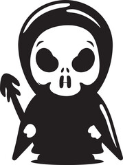 Creepy Cuteness Cute Reaper Vector Icon Lovable Lurker Mischievous Grim Emblem