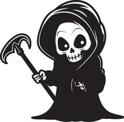 Angelic Avenger Tiny Reaper Symbol Charming Cadavers Sweet Grim Ripper Logo Design