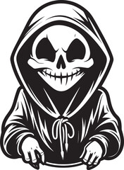 Creepy Cuteness Cute Reaper Vector Icon Ghastly Grins Mischievous Grim Emblem