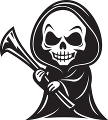 Petite Pallbearer Little Grim Reaper Symbol Angelic Assassin Charming Cartoon Grim Ripper Logo