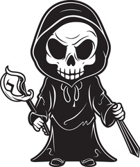 Miniature Mortality Tiny Grim Ripper Emblem Cutesy Condemner Adorable Little Reaper Symbol