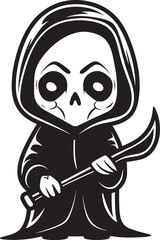Angelic Avenger Sweet Grim Reaper Vector Icon Darling Doombringer Cute Grim Ripper Emblem