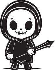Petite Perisher Cute Grim Ripper Emblem Little Lurker Adorable Grim Reaper Symbol