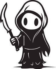 Angelic Avenger Sweet Grim Reaper Vector Icon Darling Doombringer Cute Grim Ripper Emblem