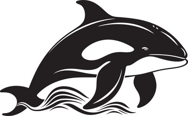 Whimsical Water Warrior Sweet Orca Vector Icon Petite Poseidon Cute Orca Emblem