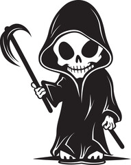 Cuddly Conductor Lovely Grim Reaper Vector Icon Petite Perisher Cute Grim Ripper Emblem