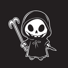 Grim Grin Cartoon Grim Ripper Logo Design Reapers Rascal Mischievous Grim Reaper Vector Icon