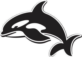 Adorable Orca Cute Whale Logo Design Sweet Sea Giant Cartoon Orca Vector Icon