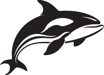 Petite Poseidon Cartoon Orca Logo Design Tiny Titan of the Tides Cute Orca Vector Icon