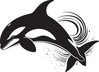 Tiny Titan of the Tides Cute Orca Vector Icon Adorable Aquatic Ambassador Playful Orca Emblem