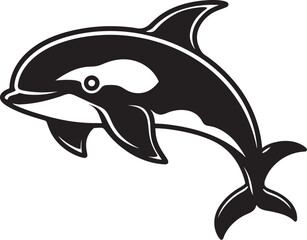 Darling Dolphin Defender Adorable Orca Emblem Playful Pod Charming Orca Symbol