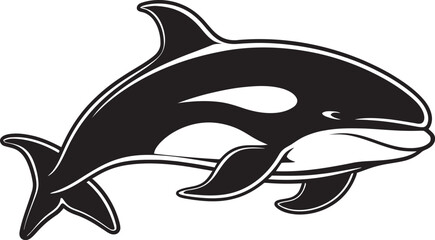 Obraz premium Playful Pod Adorable Orca Emblem Petite Poseidon Charming Orca Symbol