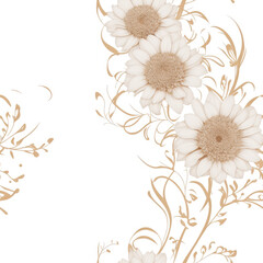 Flowers. Abstract seamless pattern. AI generated.