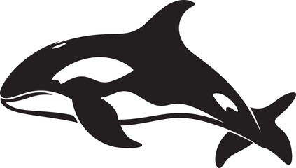 Fototapeta premium Darling Ocean Predator Cute Orca Emblem Playful Pod Orca Whale Symbol