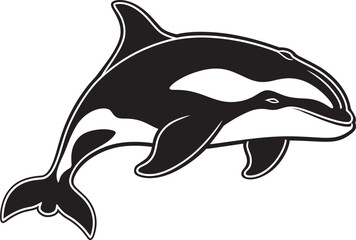 Naklejka premium Whimsical Water Warrior Charming Orca Symbol Sweet Sea Sentinel Cartoon Orca Logo Design