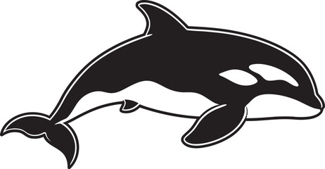Obraz premium Precious Predator Sweet Orca Vector Icon Chibi Cetacean Playful Orca Emblem