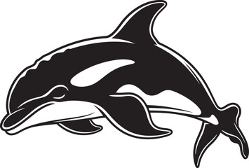 Playful Pod Lovely Orca Symbol Petite Poseidon Cartoon Whale Logo