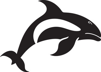 Adorable Aquatic Ambassador Cute Orca Vector Icon Whimsical Water Warrior Adorable Orca Emblem