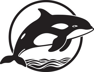 Chibi Cetacean Playful Orca Emblem Tiny Titan of the Sea Cute Whale Symbol