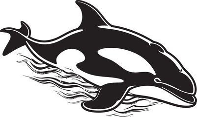 Darling Dolphin Defender Charming Orca Symbol Playful Pod Cartoon Orca Logo Design