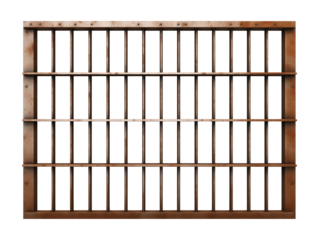Prison Jail Rusty Bars Isolated on Transparent Background
