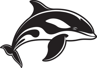 Whimsical Water Warrior Cartoon Whale Logo Sweet Sea Sentinel Cute Orca Vector Icon