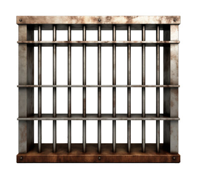 Prison Jail Window Bars Isolated on Transparent Background
