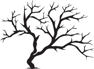 Emaciated Timber Token Vector Logo Design of Dead Branch Sere Stump Stamp Symbolic Logo of Withered Limb