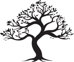 Gaunt Growth Glyph Vector Design of Dead Tree Branch Languid Limb Logo Symbolic Emblem of Arid Branch