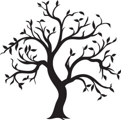 Blighted Beauty Dry and Dead Tree Symbol Dreary Dynamics Vector Logo of Desolate Branch