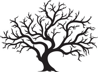Gaunt Graphics Vector Logo Design of Dry Branch Languid Lines Emblem of Lifeless Tree Limb