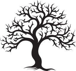 Arid Abstract Emblem of Dry Tree Branch Ephemeral Expression Symbolic Logo of Lifeless Wood