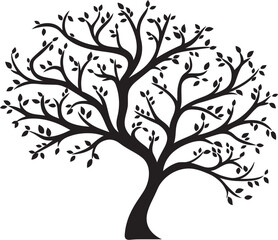 Blighted Beauty Dry and Dead Tree Symbol Dreary Dynamics Vector Logo of Desolate Branch