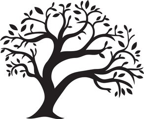 Obraz premium Languid Lines Emblem of Lifeless Tree Limb Crisp Craftsmanship Symbolic Logo of Dry Branch