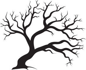 Ephemeral Expression Symbolic Logo of Lifeless Wood Whithered Wonder Vector Icon of Dead Branch