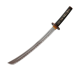 Japanese Katana Sword Isolated on Transparent Background
